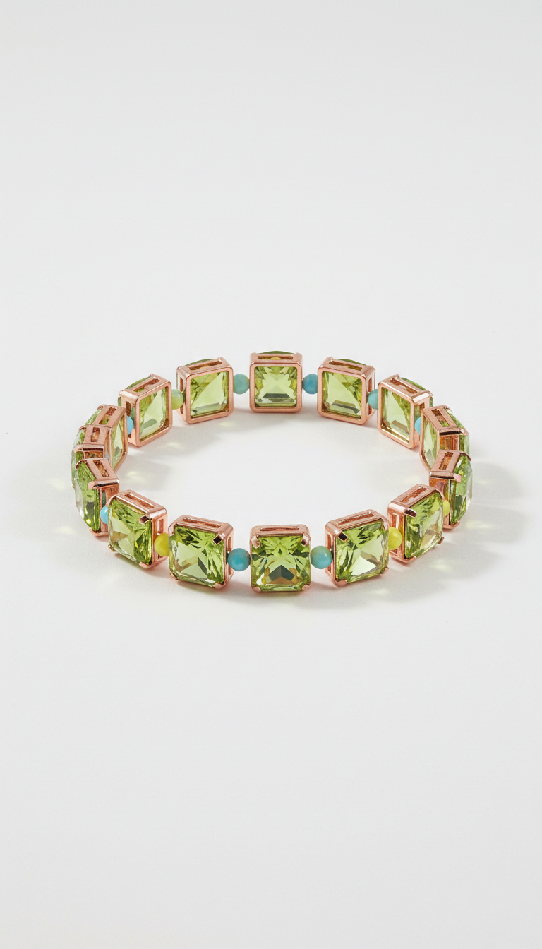 Peridot Glow crystal bracelet