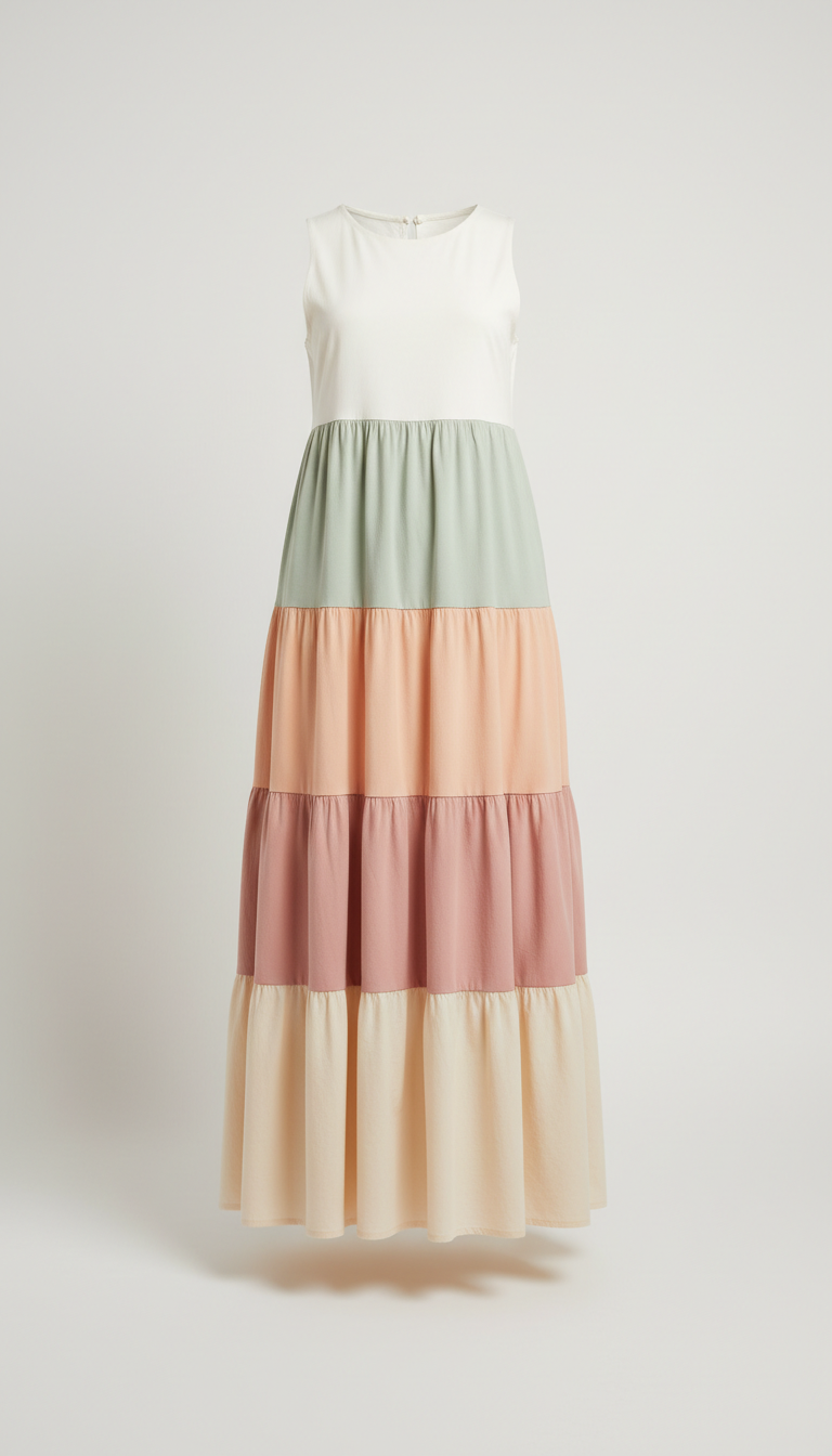 Cotton tiered maxi dress