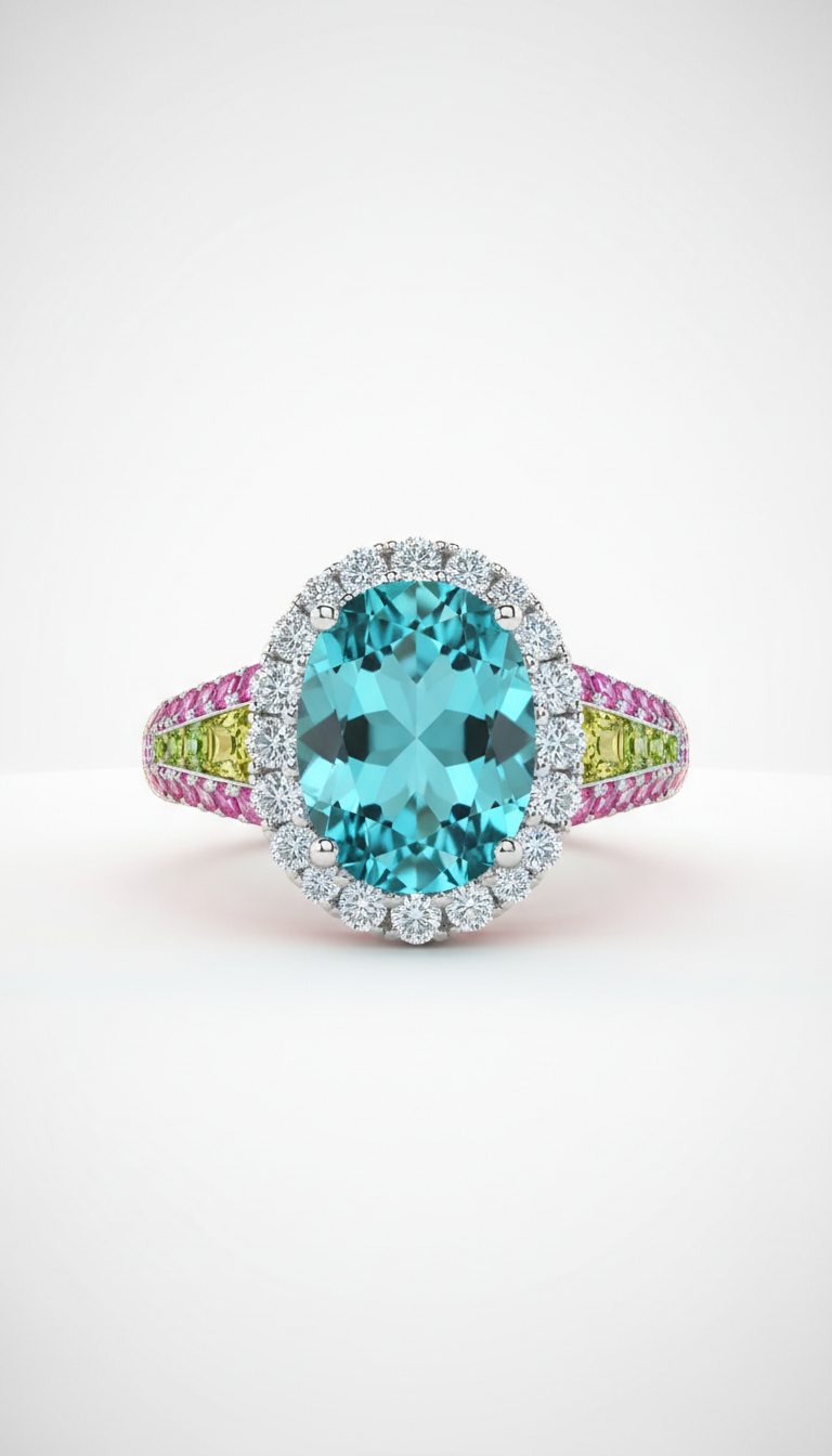 Aqua Topaz cocktail ring