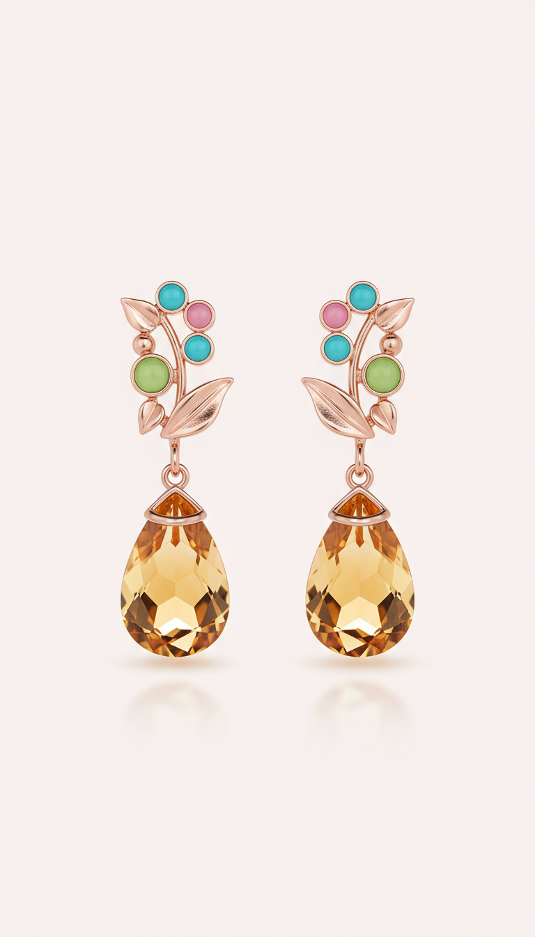 Sun Citrine drop earrings