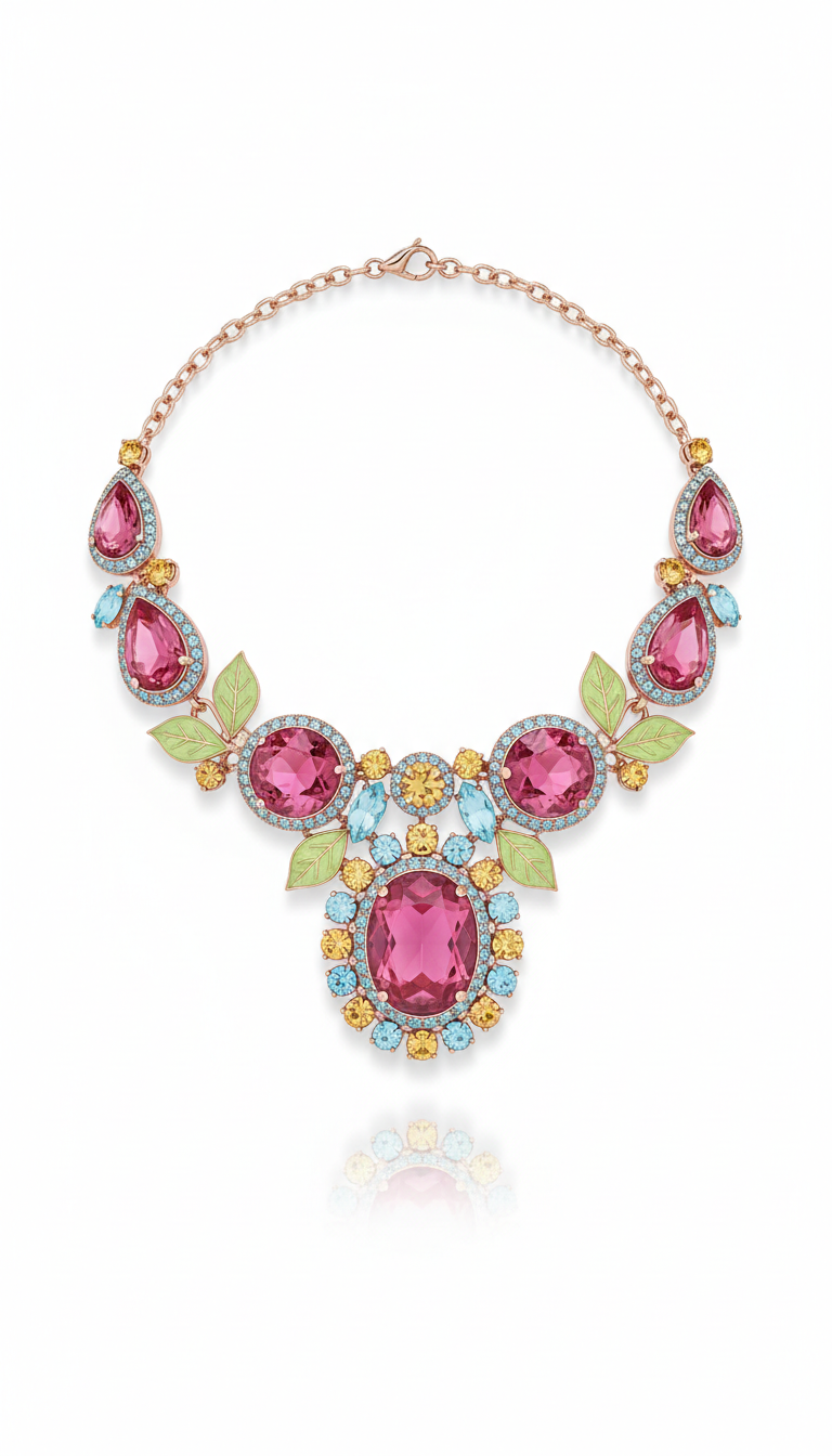 Rose Ruby statement necklace