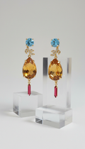 Amber Sun Austrian Crystal Drop Earrings