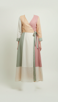 Linen wrap midi dress